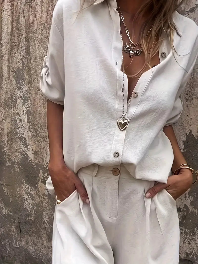 Chic Zweiteiliges Leinen-Outfit